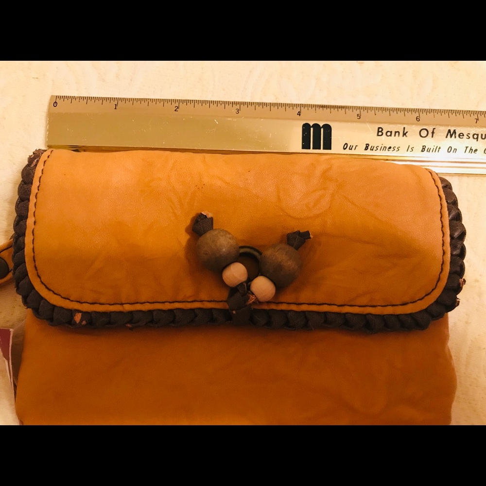 Mossimo yellow, wristlet clutch wallet.